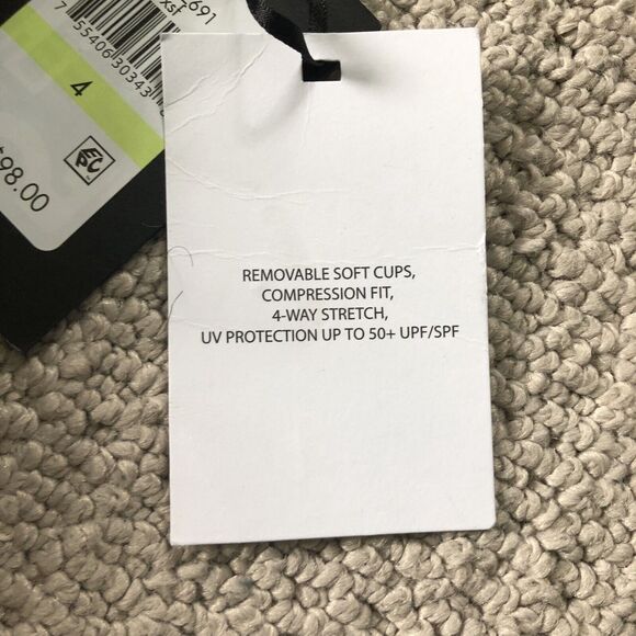 DKNY Fluttered Swimsuit Womens Black White Polka Dot Size 4 One Piece Ruffle - Picture 4 of 8